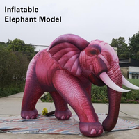 Grand Modèle d'Éléphant Gonflable Animaux Sauvages Géants Multicolores en Tissu Enduit PVC Facile à Installer Ballon pour Carnaval et Zoo
