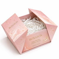 Boîte d'emballage en carton rigide de luxe avec logo personnalisé, laminage brillant, gaufrage, double porte, fermeture magnétique pour lotion de soin de la peau