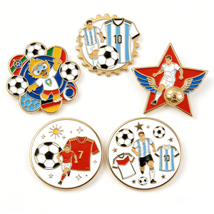 Insignias de Solapa Personalizadas de Metal y Aleación de Zinc para Fútbol, con Esmalte Suave y Duro - Product Image 2