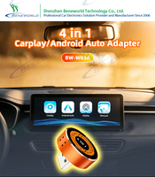 Adaptador Carplay Fácil de Instalar, Plug and Play, 4 en 1, Inalámbrico, Android Auto, Mirror Link, Dongle, Sincronización con Aplicaciones Móviles