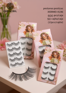 Ciglia Finte Grenobil 8D 0.07mm in Fibra Sintetica con Banda Invisibile, Striscia Completa Xiermei-K196 - Product Image 2