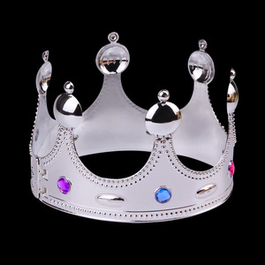 King Crown Halloween Bola para niños Vestir Galvanoplastia Corona de plástico Porra Suministros Tocado para fiestas de cumpleaños Sombrero - Product Image 3