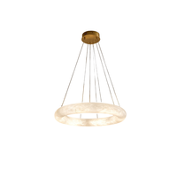 Lustre circulaire moderne en albâtre naturel, design artistique pour salon, salle à manger, villa, hôtel
