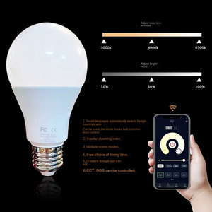 Bombillas <span class=keywords><strong>LED</strong></span> 2.4G con Regulación Continua de Color, 9W 7W, Lámpara con Temporizador, E27, <span class=keywords><strong>Bombilla</strong></span> Inteligente <span class=keywords><strong>LED</strong></span> para el Hogar - Product Image 1