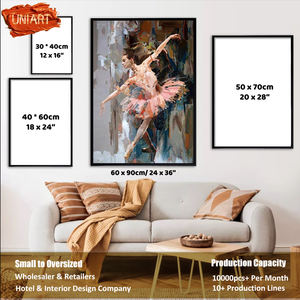 Uniart 100% fait à la main contemporain moderne 100% peint à la main figuratif dame peintures à l'huile sur toile - Product Image 5