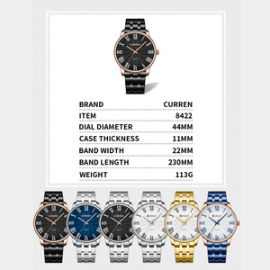 8422 CURREN นาฬิกาควอทซ์สำหรับผู้ชายพร้อมตัวชี้เรืองแสงตัวเลขขนาดใหญ่ปฏิทินสายสแตนเลสจอแสดงผลแบบอะนาล็อก - Product Image 6