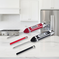Termometer Daging Digital Pengiriman Cepat, Bacaan Instan, Tahan Air, untuk Memasak, BBQ, Panggangan, Oven, Smoker, Dapur, Penggunaan Rumah Tangga, Bahan ABS