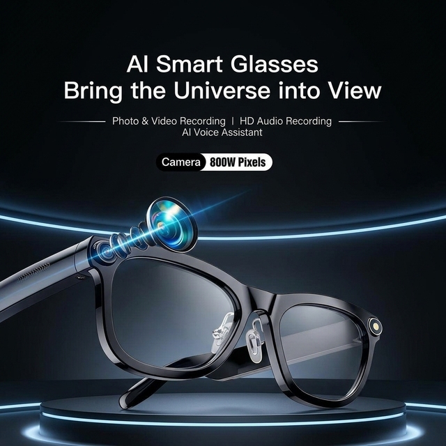 2026 New Smart AI Glasses M02C, 139 Languages ChatGPT Translation, 8MP Camera, 290mAh Battery, TR90 Frame