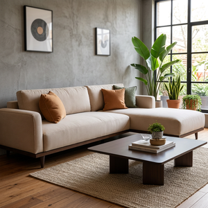 Sofá Seccional Moderno en Forma de L, Sofá Esquinero Minimalista, Muebles de Sala de Estar de Lujo, Base de Madera Sólida, Ecológico, para Villa - Product Image 3