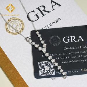 Iced Out <b>Moissanite</b> <b>Necklace</b> Pass Diamond Tester 925 Sterling Silver Pear Cut Diamond <b>Moissanite</b> <b>Necklace</b> - Product Image 2