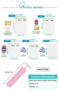 <b>Space</b> <b>Saver</b> Anti Mildew Vacuum Seal Cloths Storage <b>Bag</b> Vacuum Storage <b>Bags</b> Sealed for Clothes Storage With Electric Air Pump - Product Image 4