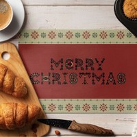 Weihnachtsdekoration Weihnachtsdekorationsartikel Leinen-Stil Bedruckte Tischmatte Tischläufer Party Restaurant Ambiente Dekor
