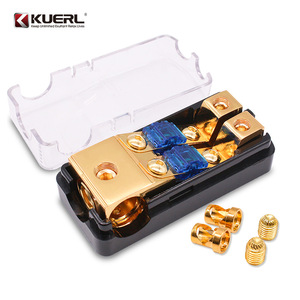 KUERL ที่ใส่ฟิวส์ใบมีดทองแดงบริสุทธิ์ หนึ่งออกสอง บล็อกจ่ายไฟเครื่องเสียงรถยนต์ - Product Image 1