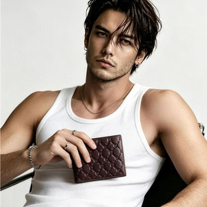 BULLCAPTAIN Customizable Cowhide Leather Men's <b>Wallet</b> Ultra-Thin Large Capacity RFID Blocking Anti-Theft Clip <b>for</b> Credit <b>Cards</b> - Product Image 2