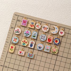 Sơn Vườn | 18K Vàng Mạ Brass Mặt Dây Chuyền Cho Tự Làm Đồ Trang Sức Làm | 100 + Thiết Kế của Hand Painted Thiết Kế Charms - Product Image 2