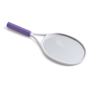 Personalized Tennis Racket Shaped Funny Design Single‑Sided Portable Cosmetic Handle <b>Mirror</b> - Product Image 3