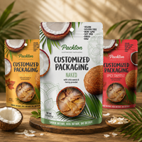 Herbruikbare ritssluitende staande pouch, multifunctionele opbergoplossing voor snacks, gedroogde kokosnoot jerky, langdurige versheid, zelfstaande zak