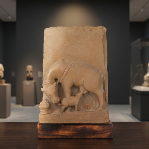 Escultura de Vaca Kamdhenu del Siglo XII, Réplica del Museo de Arte del Templo Hindú Sagrado, Decoración Mitológica del Patrimonio Indio - Product Image 3