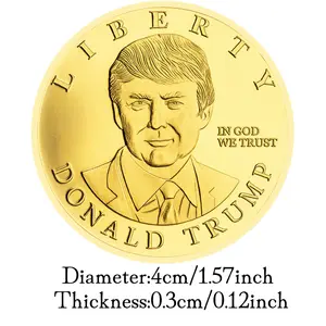 2024 Presidente De EE. UU. Chapado en oro Donald monedas conmemorativas Estatua de la libertad recuerdo regalo desafío moneda para hombres