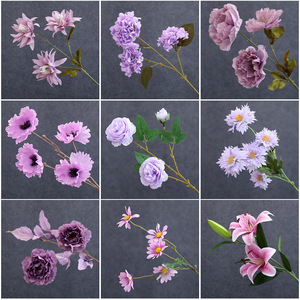 สีม่วง Monet ของงานแต่งงานในสวนตกแต่งห้องโถงสีม่วงอ่อนดอกไม้ประดิษฐ์ทำจากผ้าไหมสีม่วงอ่อนสำหรับในร่มกลางแจ้งสำหรับภูมิทัศน์วันแม่ - Product Image 4