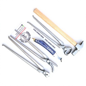 Professional Farrier Horse Hoof Care Tool Set Nail Clincher Cutter Nipper Hoof Knife Buffer Driving Hammer <b>Puller</b> - Product Image 1