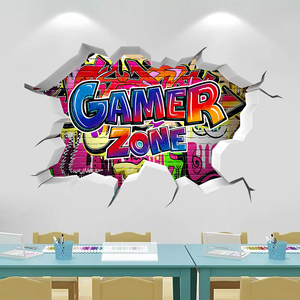 Autocollant Mural Amovible Chambre de Garçon Chambre à Coucher Décoration de Salle de Jeux <span class=keywords><strong>Stickers</strong></span> Muraux - Product Image 2