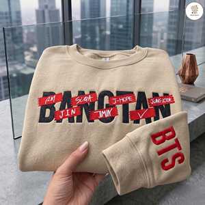 Sudadera Bordada OEM ODM BTS Arirang World Tour, Camiseta de Merchandising Kpop, Camiseta Inspirada en el Concierto de BTS, Cuello Redondo, Regalo para Fans del Ejército, Unisex - Product Image 1