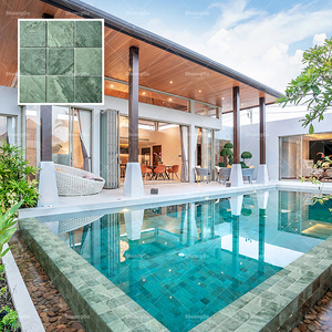 Sukabumi Bali đá cẩm thạch màu xanh lá cây nhìn 4'x4' hồ bơi gạch ý tưởng chất lượng tốt Thiết kế hiện đại đá tự nhiên nhìn khảm gạch - Product Image 5
