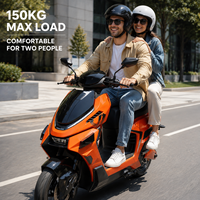 Moto électrique haute vitesse F1 2000W, 65 km/h, 60V/72V, frein à disque, antivol, scooter électrique pour adultes pour les trajets domicile-travail