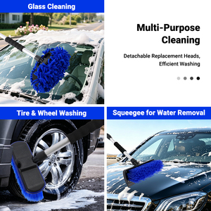 Livraison Rapide Kit de <span class=keywords><strong>Nettoyage</strong></span> Auto 3-en-1 avec Brosse à Eau Continuë, Brosse en Mousse EVA et Brosse pour Pneus - Product Image 2