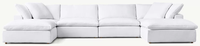 Canapé modulaire Cube Cloud artisanal avec rembourrage en duvet de plumes doux et support en mousse de qualité supérieure, recouvert d'un tissu.