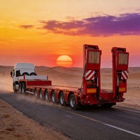 Remorque à plateau surbaissé pour camion tracteur poids lourd, configuration 6x4, conforme aux normes d'émission nationales V, disponible en stock