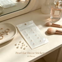 Patchs décoratifs d'oreille autocollants sans perçage, dos transparent, perles en céramique, perles magnétiques, ornements d'oreille