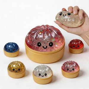 Jouet Squishy Boulette Scintillante, Boîte Mystère de Boulettes Baozi, Jouet Sensoriel Squishy Alimentaire Coloré, Balles Anti-Stress à Presser - Product Image 1