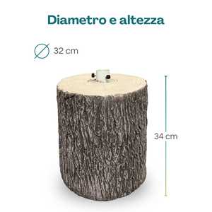 Base per Tronco di Albero di Natale in Fibra di Vetro, Diametro 32 Cm, Altezza 34 Cm, per Alberi Fino a 180 Cm - Product Image 2