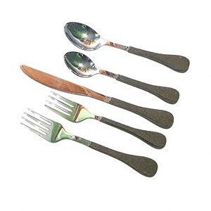 Agate Stone Handle & Stainless Steel with Silver Plated Flatware 5 Pcs Set Cutlery Set Hot Sale From SCI - Product Image 2