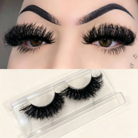 Cils en vison sibérien véritable personnalisés de 25 mm, en vrac, bande complète, naturels, réutilisables, effet 3D, noirs et colorés, emballage fait main