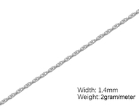 Bijoux en argent sterling 925 en vrac par mètres rouleaux S925 bricolage chaînes de bijoux permanentes pour la fabrication de bracelets et de colliers