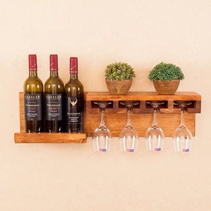 Vente d'usine : Étagère murale <span class=keywords><strong>en</strong></span> <span class=keywords><strong>bois</strong></span> de pin couleur naturelle pour bouteilles de vin, support <span class=keywords><strong>en</strong></span> bambou pour bouteilles et verres - Product Image 5