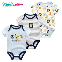 Combinaison unisexe pour nouveau-né Kiddiezoom, en pur coton, body triangulaire pour bébé, combinaison à manches courtes, boutons cachés