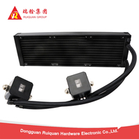 Ventilateur de refroidissement Ruiquan RQ-fan, dissipateur thermique pour boîtier d'ordinateur, LED RGB, matériau cuivre-aluminium, 396x120x27mm, ventilateur 3.6W, roulement à billes, 70.4 CFM