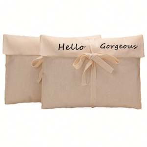 Bolsa de Embalaje de Ropa Personalizada con Logotipo, de Algodón y Lino Blanco, de Lujo, Reutilizable, Portátil, para Todas las Estaciones, para Prendas Sólidas - Product Image 4