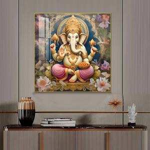 Decoración del Hogar Personalizada al por Mayor con Impresión de Alta Definición, Cuadro de Porcelana de Cristal Cuadrado con Elefante Abstracto, Marco LED - Product Image 2