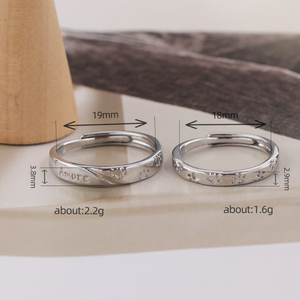 Anelli di Coppia Regolabili in Rame con Zampa di Cane e Scritta Amore, Anelli Statement per Uomo e Donna - Product Image 3