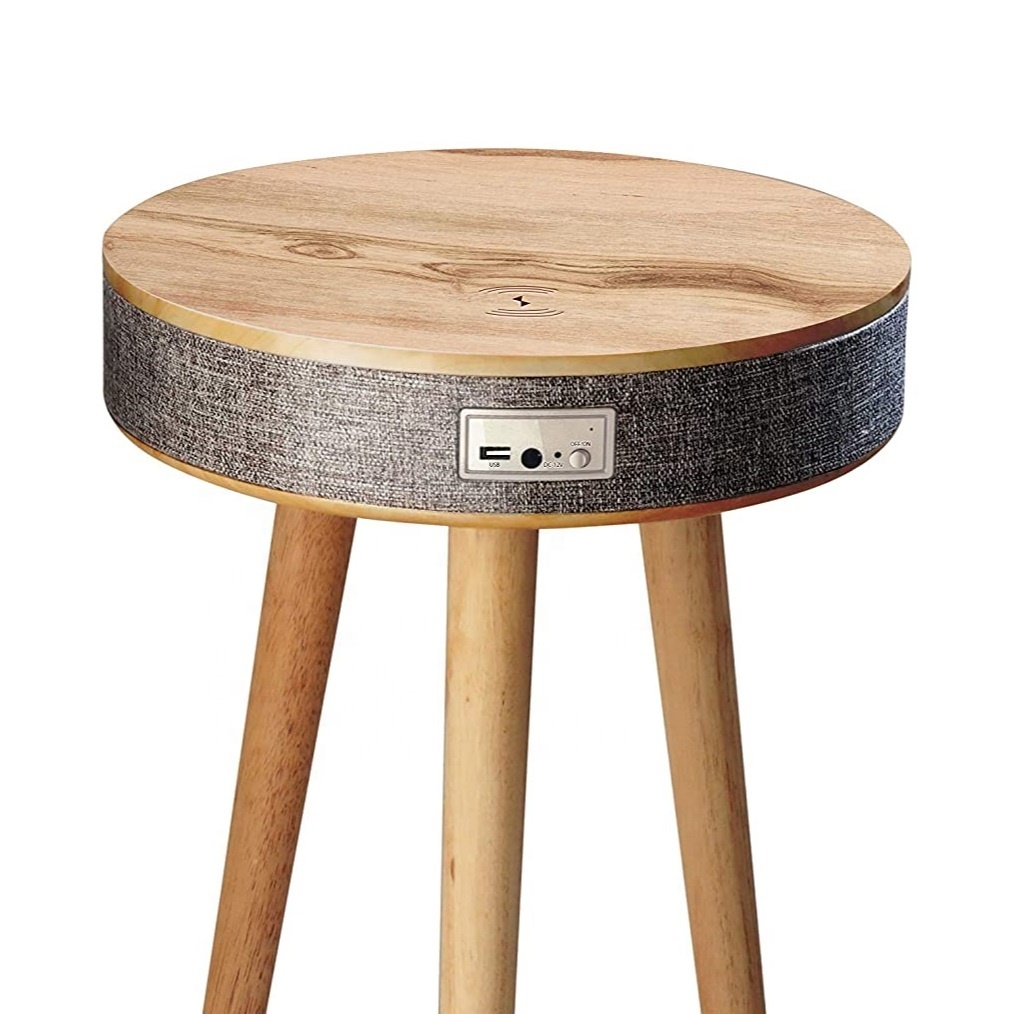 Современный минимализм дубовый умный журнальный столик с BT динамиком qi Беспроводное зарядное устройство чайный столик лампа Ближний Восток Горячая Распродажа 385 мм