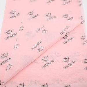 Papier de soie personnalisé avec logo rose 17g pour emballage cadeau/vêtements/bouquet avec autocollant, papier cadeau, boîte d'emballage en papier de soie - Product Image 2