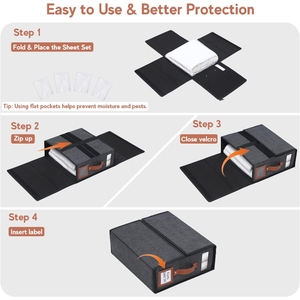 Tấm Ga Trải Giường Tổ Chức Lưu Trữ Với Da Xử Lý Rõ Ràng Cửa Sổ Có Thể Gập Lại Linen Organizer Cho Tấm Khăn Chăn - Product Image 6