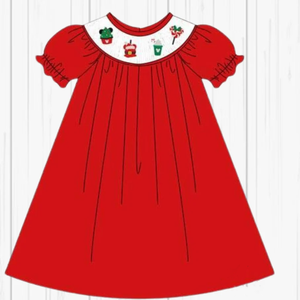 Noël <span class=keywords><strong>frère</strong></span> <span class=keywords><strong>et</strong></span> soeur tenues assorties coton de haute qualité rouge classique avec pantalon à carreaux vert broderie personnalisable - Product Image 2
