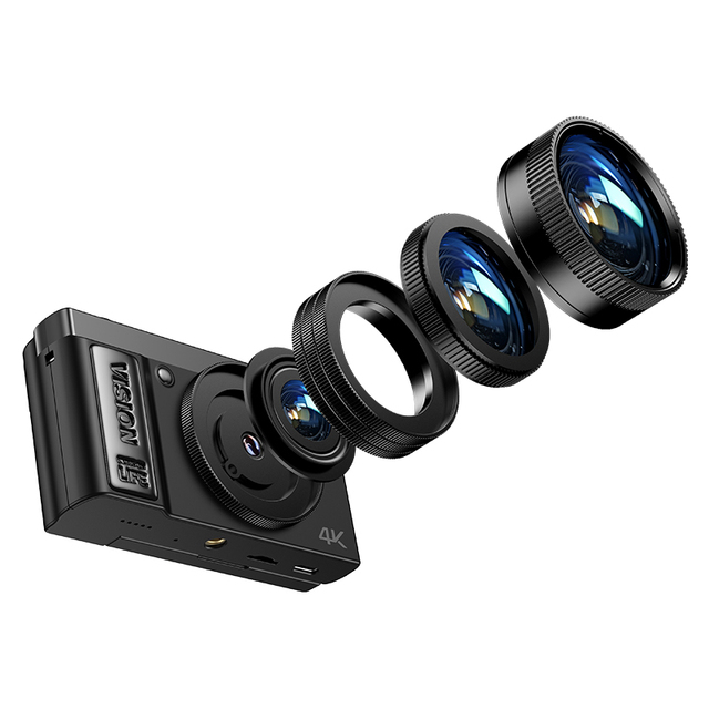 Benjie Black Best Entry Level 4K30FPS Video Digital Photo Camera 3.0" IPS Flip Screen 21MP 1x-10x CMOS MicroSD 180 16X 1500mAh