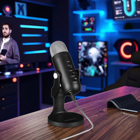 Microphone de studio d'enregistrement USB pour jeux vidéo Havit GK60 professionnel, microphone à condensateur pour diffusion en direct sur ordinateur de bureau, RGB